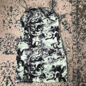NWOT Motel Rocks cherub print mini dress